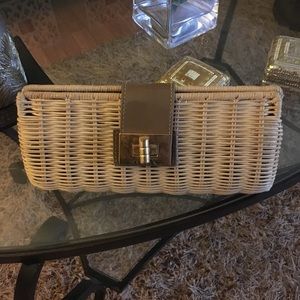 J crew straw clutch
